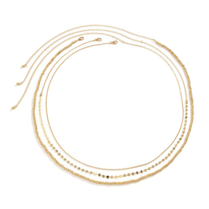 Sexy Geometric Sequins Metal Beads Belly Rings Waist Chain