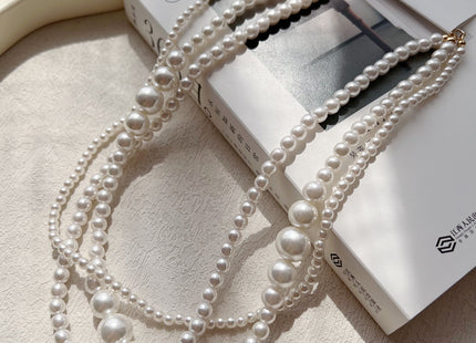 Multilayer Strand Simulated Pearl Statement Necklace