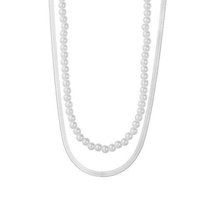 Multi Pearl Layer Chain Choker Necklaces - FASHION SHEGOODS LLC