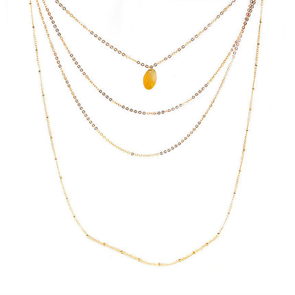 Link Chain Multi Layer Tassel Girls Pendant Necklace - FASHION SHEGOODS LLC