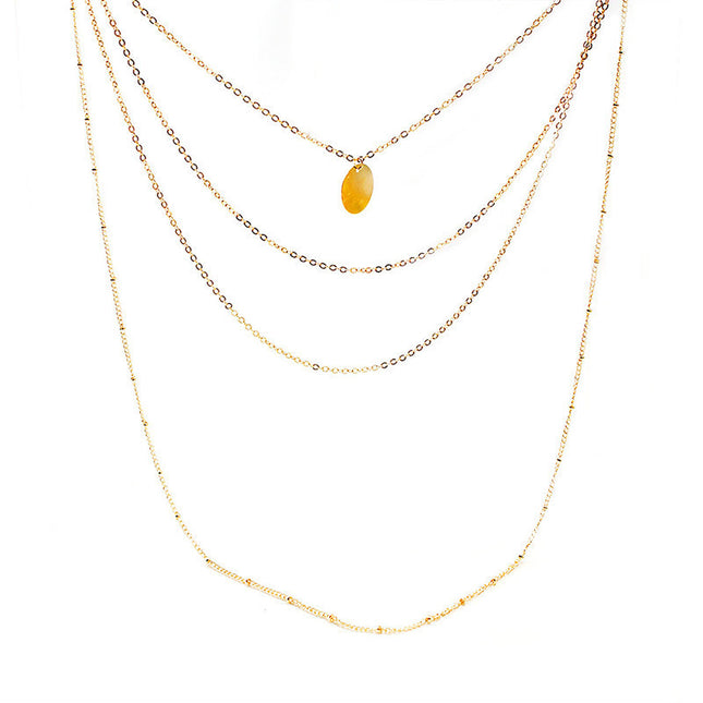 Link Chain Multi Layer Tassel Girls Pendant Necklace - FASHION SHEGOODS LLC