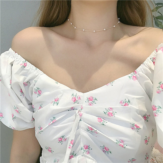 Plain Pearl Choker Necklace