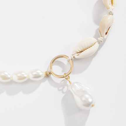 Handmade Women Pearl Necklace Natural Shell Necklace Jewelry - FASHION SHEGOODS LLC