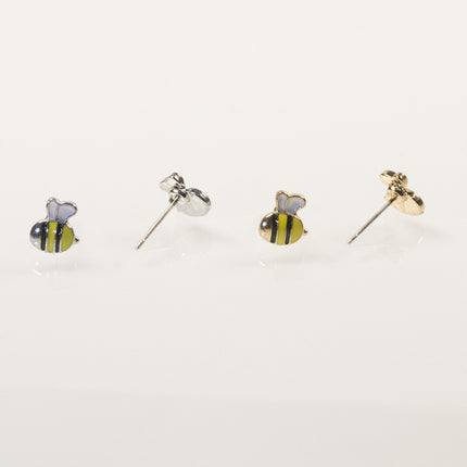 Bee butterfly stud earrings set