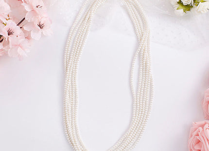 Pearl Necklace Choker Collar 6 Layer Multi