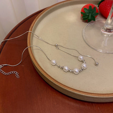 Long Fringe Pearl Necklaces Sweater Clavicle Chain - FASHION SHEGOODS LLC