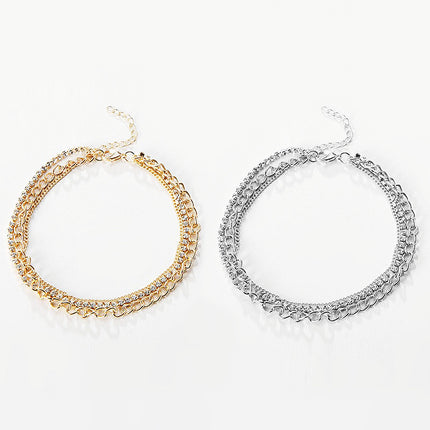Multi Layer Summer Rhinestone Chain Foot Jewelry