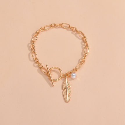 Leaf Charm Chain Bracelet