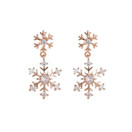 Sweet Snowflake Retro Rhinestone Earrings