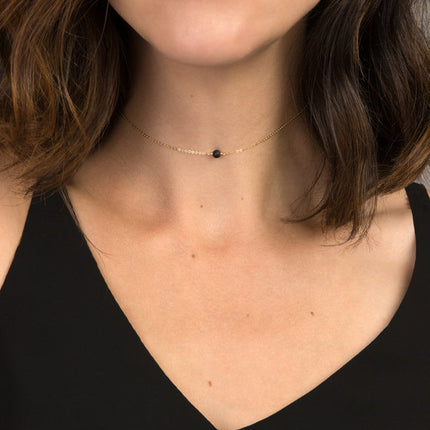 Black Glass Beads Necklace