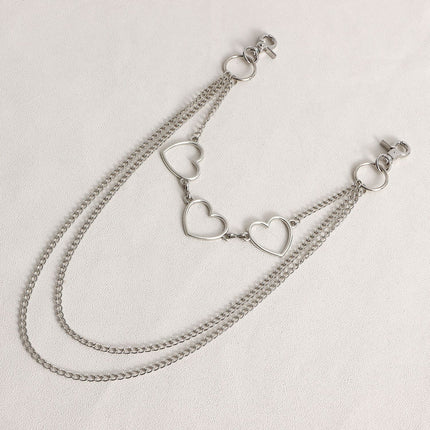 Hollow Heart Pendant Pocket Punk Chain Waist Chains
