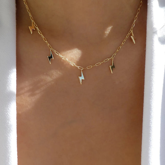 Tiny Lightning Charms Choker Necklace