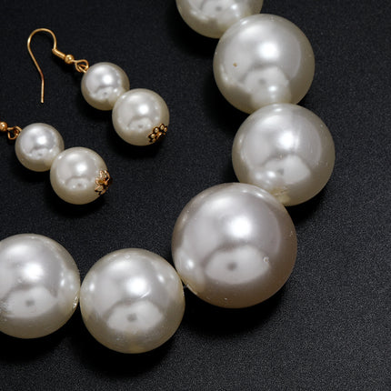 Big Imitation Pearl Necklaces Chunky Boho Short Choker