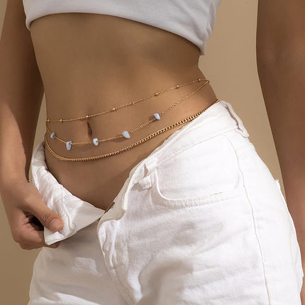 Stone Bead Waist Chain Hip Hop Metal Body Chain