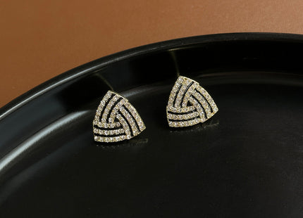 Rhinestone Triangle Stud Earrings