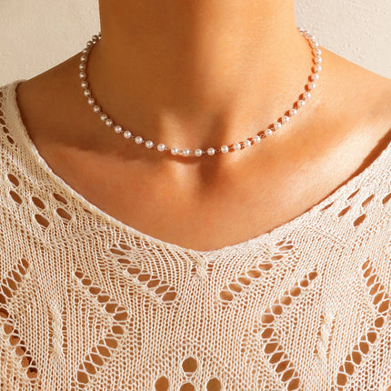 Fashion Jewelry Vintage Pearl Geometric Necklace