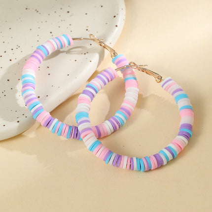 Bohemian Circle Hoop Polymer Clay Earrings