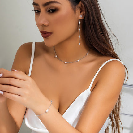 Small Imitation Pearl Beads Chains Necklaces/Earrings/Bracelets Sets