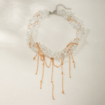 Bohemian Style Natural Macadamia Tassel Clavicle Necklace