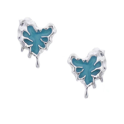 Butterfly Blue Enamel Stud Earrings