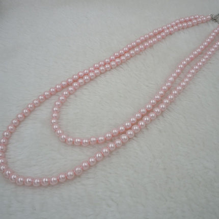 Double layer Pink Pearl Necklace