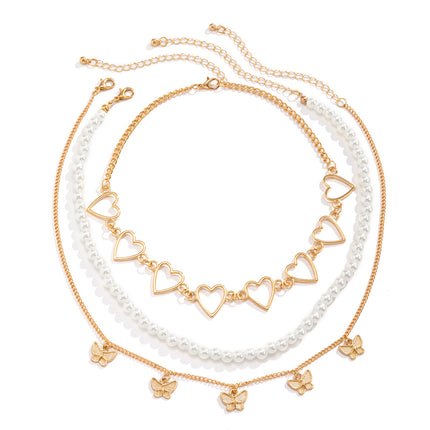Hollow Out Multilayer Pendant Necklace Simple Heart - FASHION SHEGOODS LLC