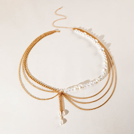 Bestone Rhinestone Chain Waist Multi-layer Body Chain