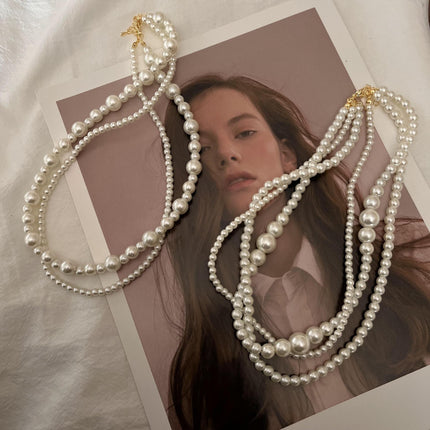 Retro Twisted Link Pearl Choker Dainty Vintage Necklace