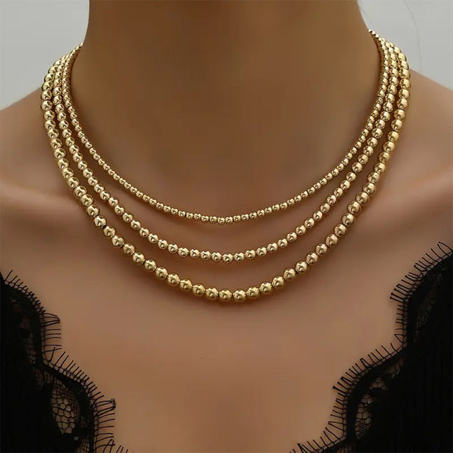 3Pcs Stackable Beaded Necklace for Women