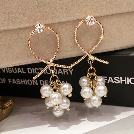 Long Tassel Pearl Drop Earrings