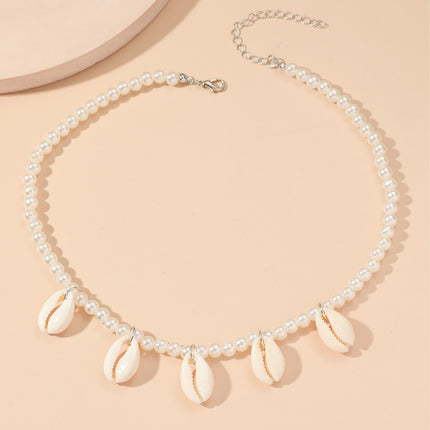 Bohemian Versatile Natural Shell Pearl Pendant Necklace for Women