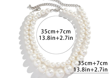 New Fashion Necklace Double-layer Pearl Choker Necklace Pearl Beaded Necklace