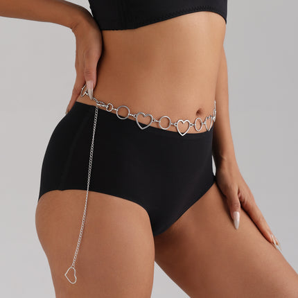 Double Hollow Metal Heart Waist Chain Women