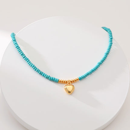 Handmade Natural Turquoise Stone Beaded Necklaces