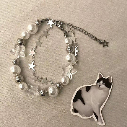 Beaded Pearl Star Bracelet