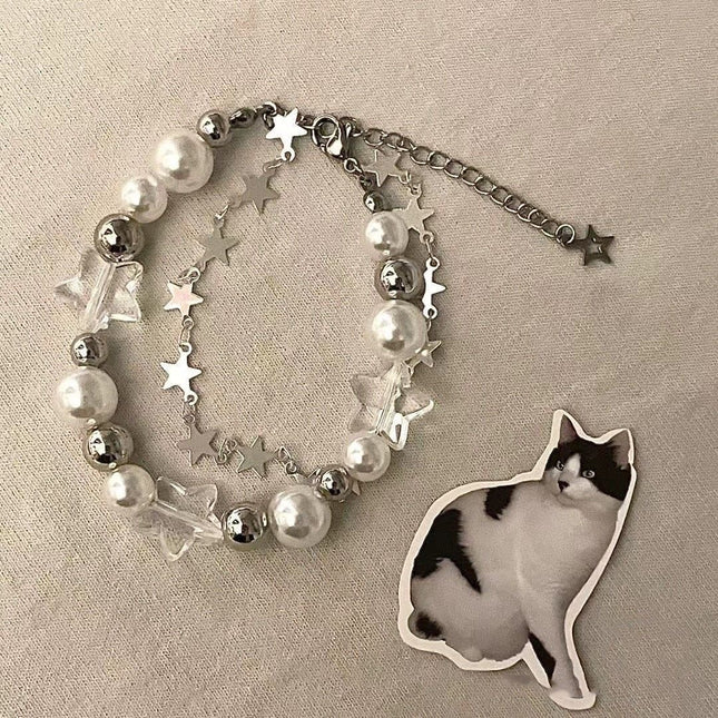 Beaded Pearl Star Bracelet