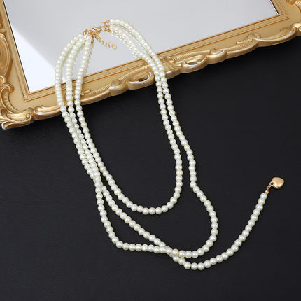 New Design Wedding Pearl Necklace Party Choker Heart Charm - FASHION SHEGOODS LLC