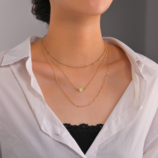Multi Layer Gemstone Chain Necklace for Women - FASHION SHEGOODS LLC