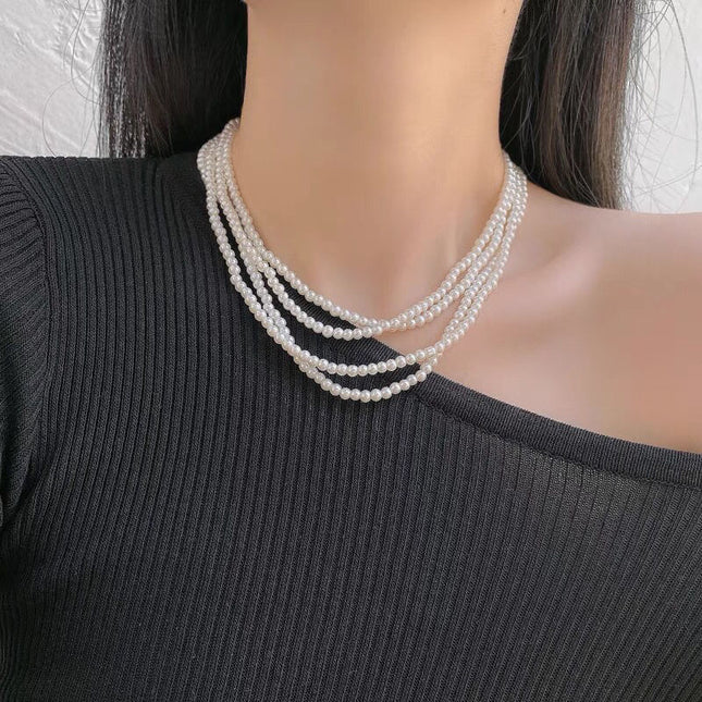 Retro Multilayered Pearl Necklace Baroque Beautiful