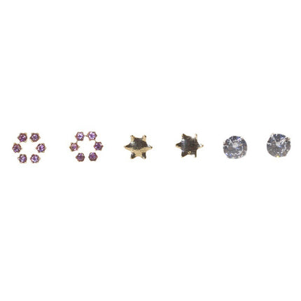 Cute cartoon flower stud earrings set