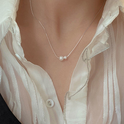 Glass Pearl Pendant Chain Necklaces - FASHION SHEGOODS LLC