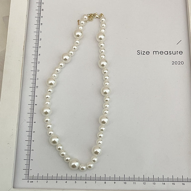 Chain Handmade White Multi-Layer Pearl Wedding Necklace