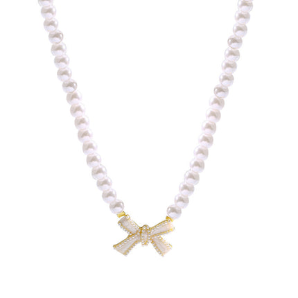 Chain Bowknot Pendant Choker Necklace
