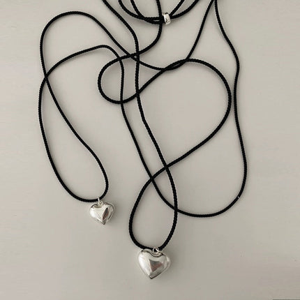 Braided Rope Love Pendant Charm Heart Necklace
