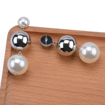 Hip-hop CCB Round Beaded Round Earrings