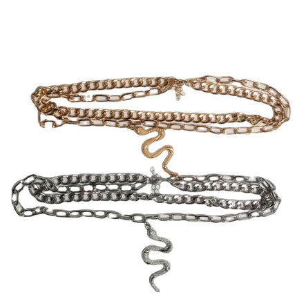 Multilayer Chain Snake Pendant Necklace - FASHION SHEGOODS LLC
