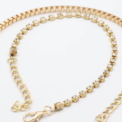 Rectangle Link Chain Bracelet Set