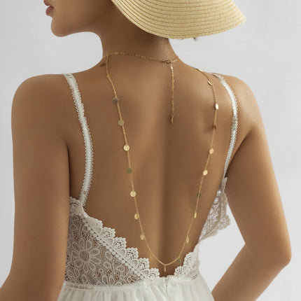 Bridal Jewelry Small Disc Tassel Body Chain Necklace Sexy Beach