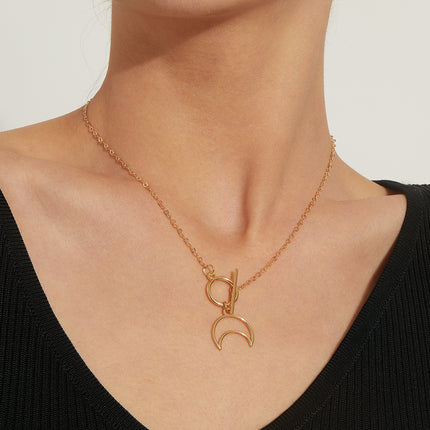 Moon Shape Pendant Necklace