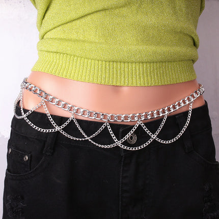 Fashion Multi Layer Belly Body Chain Bikini Metal Rave Body Waist Chain